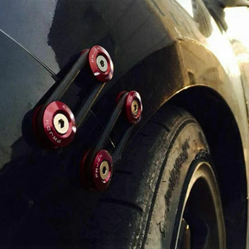 

Universal Fit Finish Bumper Quick Release Front Rear Bumper Fastener for Car Bumper Trunk Fender Hatch Lid Red