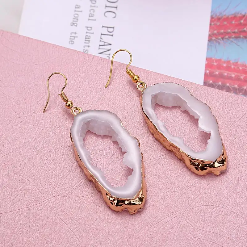 Корейские модные серьги HOCOLE из друзы и смолы для женщин Za 2019 висячие с золотым