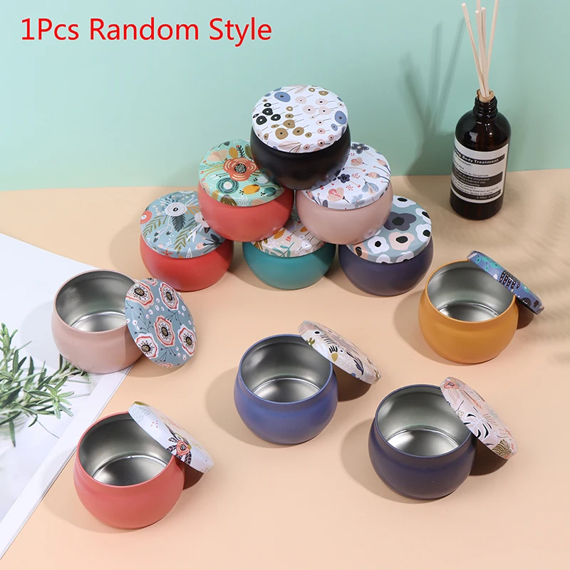 Новый элегантный цветочный жестяная коробка DIY свеча банка бальзам круглый