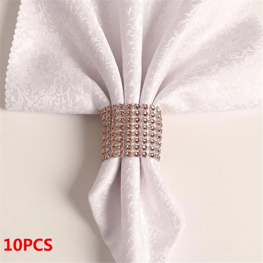 10pcs 11 12 шт. кольца для салфеток для свадьбы Алмазный держатель для салфеток чашка цветочный орнамент вечерние декор для банкетного стола аксессуары салфетка пряжка - Цвет: 10pcs 11