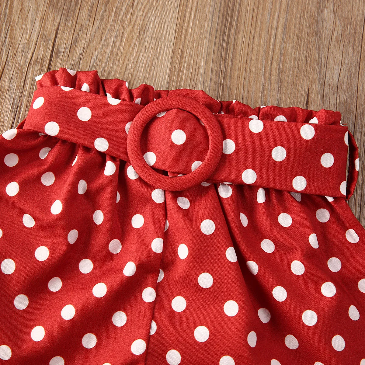 

Summer Infant Baby Girls 1T-6T Clothes Sets Polka Dot Print Bowknot Sleeveless Vest+Shorts 2pcs Sets