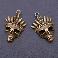 4pcs antique bronze color shaman wizard mask alloy pendant for necklace bracelet diy retro jewelry findings a730