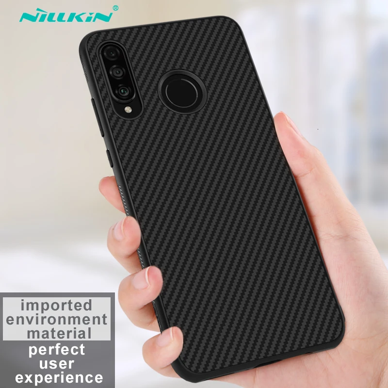 Huawei P30 Lite облегченная Чехол Nillkin Synthetic fiber углеродного волокна PP щит задняя крышка для huawei Nova 4e Магнитная ультра тонкий