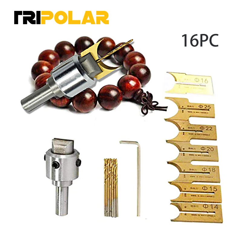 

16 шт. карбида мяч лезвие для Обработки Древесины Измельчители литья инструмент бусины Фрезы Сверла Набор бит 14-25 мм Сверла Набор бит