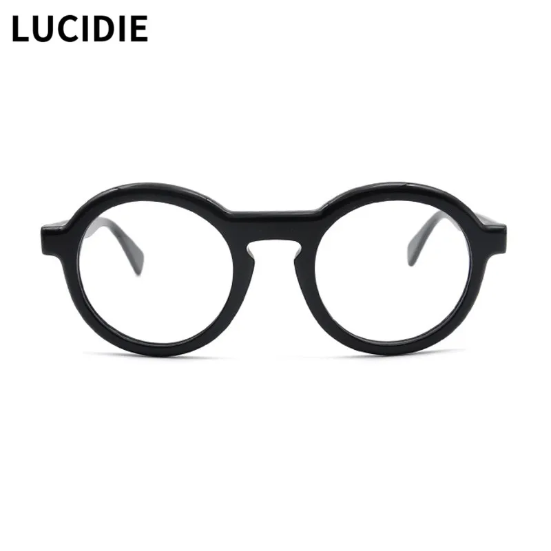 

Женские очки в оправе LUCIDIE 2022, круглые очки с прозрачными линзами, высококачественные очки из ацетата в стиле ретро, женские оптические очки