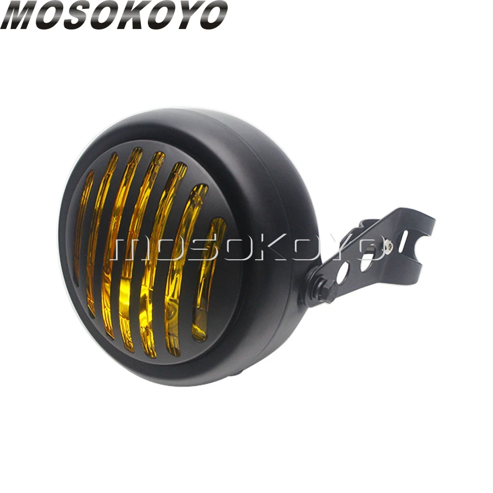 Vintage Motorcycle Headlights - Retro Grill Headlight for Harley Sportster 883, 1200, Chopper, Bobber, CG250, NG125, XS650 - Perfect for Cafe Racers image 2