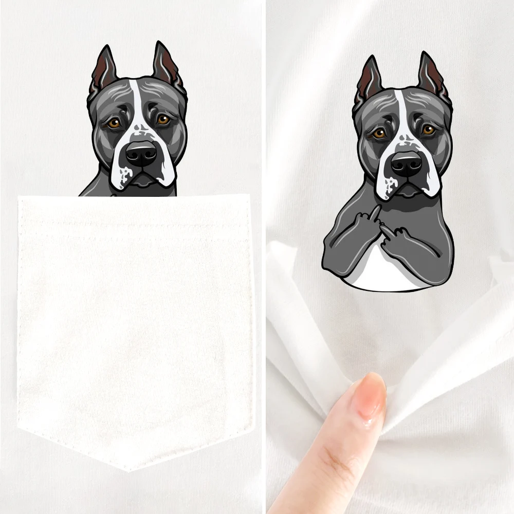 

FiiShiMi PowerFunny 100% Cotton T-ShirtI Pocket French Bulldog with The Middle Finger T-shirt Casual Hip Hop Tees Drop Shipping