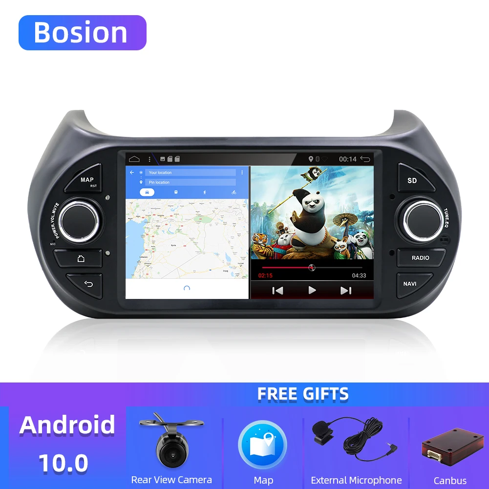 Автомобильный мультимедийный плеер IPS Android 10 0 для FIAT Fiorino Qubo Citroen Nemo Peugeot Bipper