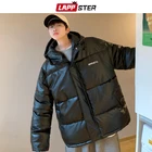 Мужская зимняя Черная куртка LAPPSTER, модель 2022 года, Мужская винтажная модель, Мерцающая куртка, мужские корейские парки с капюшоном 5XL