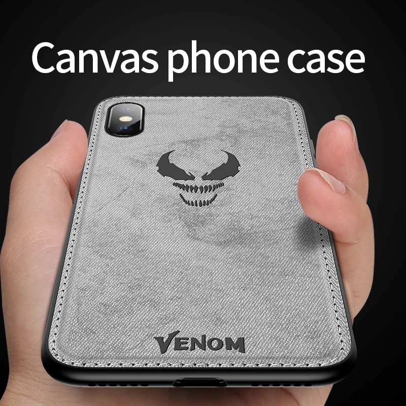 

Skeypaik Built-in Magnet Unique Shockproof Silicone Soft Canvas Cloth Case For iPhone X XS XR MAX 7 8 Plus Phone Cover Bag Funda