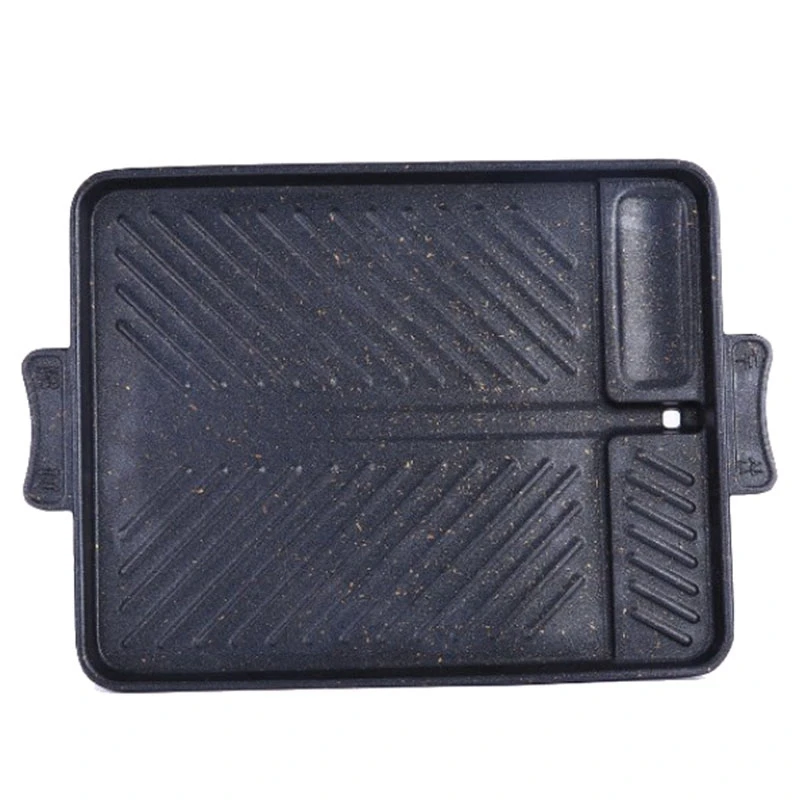 Корейский стиль рисовый камень алюминиевый поддон для выпечки квадратный гриль