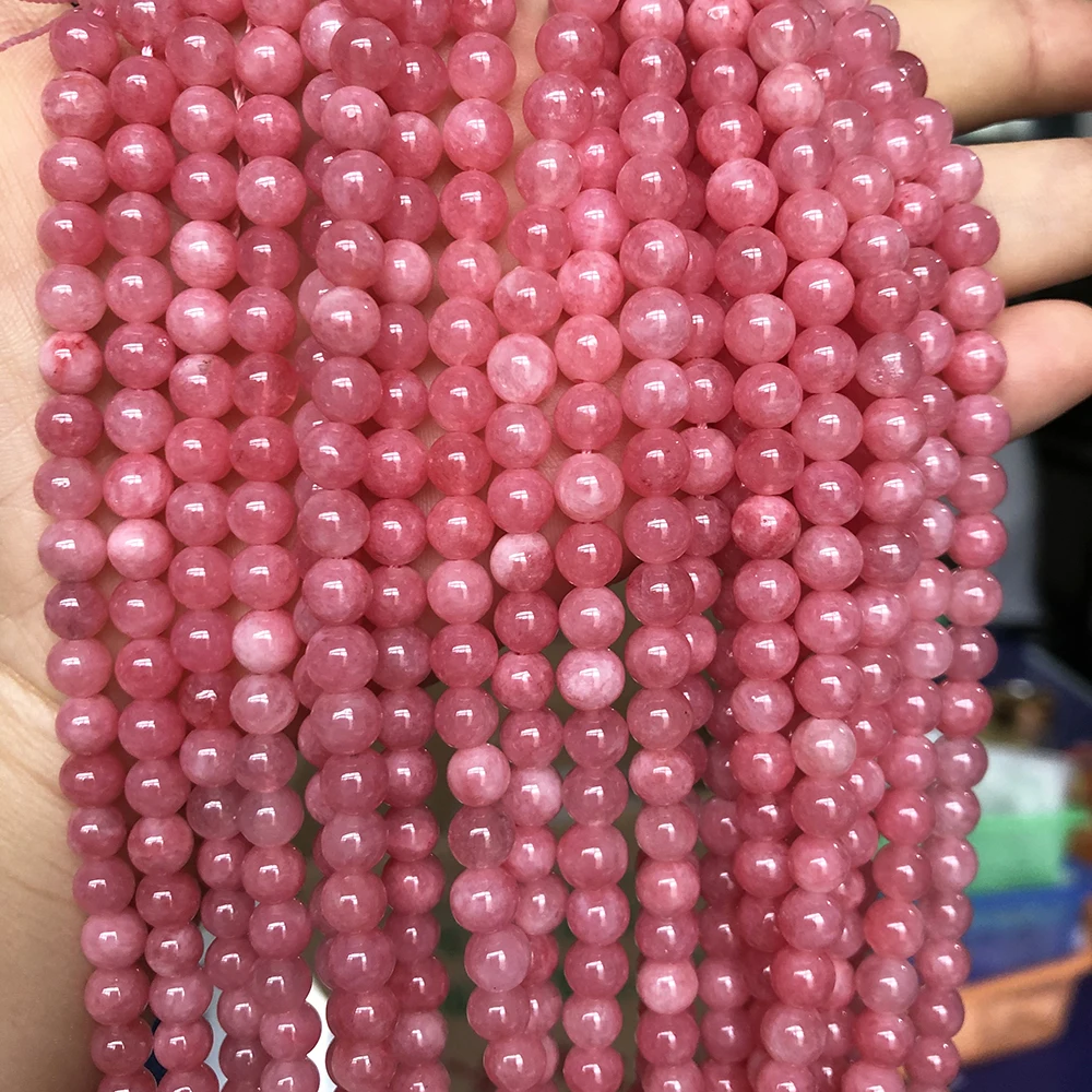 Бусины Из розового ангелита с натуральным камнем круглые бусины-разделители для
