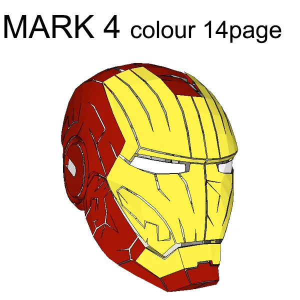 Mark 2 3 4 colour Железный человек DIY может носить шлем 1:1 Бумажная модель нужна ручная работа - Цвет: Mark 2 3 4 colour