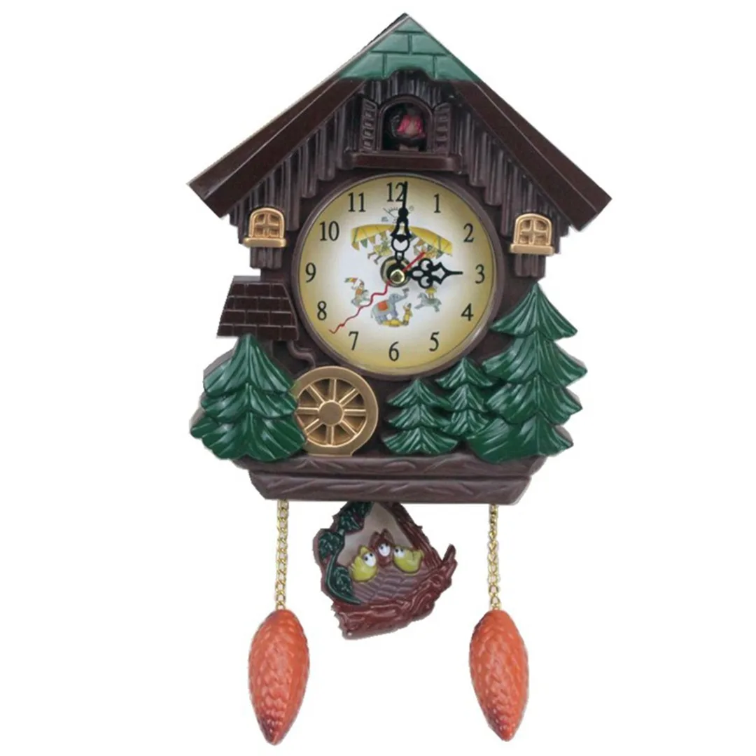Фото Домашние декоративные Мультяшные настенные часы с птицей Винтажные висячие