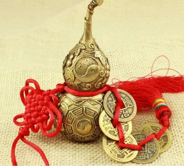 

Chinese Brass copper gourd pendant small ornament mascot