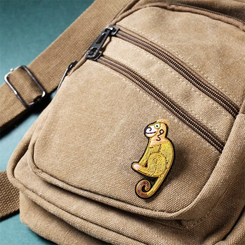 

Animal Element Cute Monkey Creative Hand Embroidery Brooch Ins Badge Pin Fixed Clothes Shoe Bag Decoration