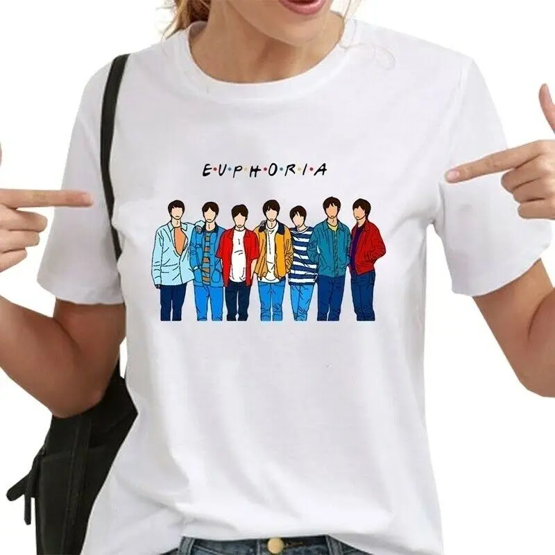 Женская футболка с принтом Kpop Bangtan Boys футболки топы кавайные модные рубашки для