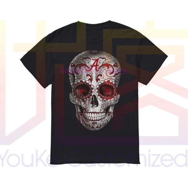 Брендовая мужская рубашка Алабама темно-серая с черепом | Мужская одежда