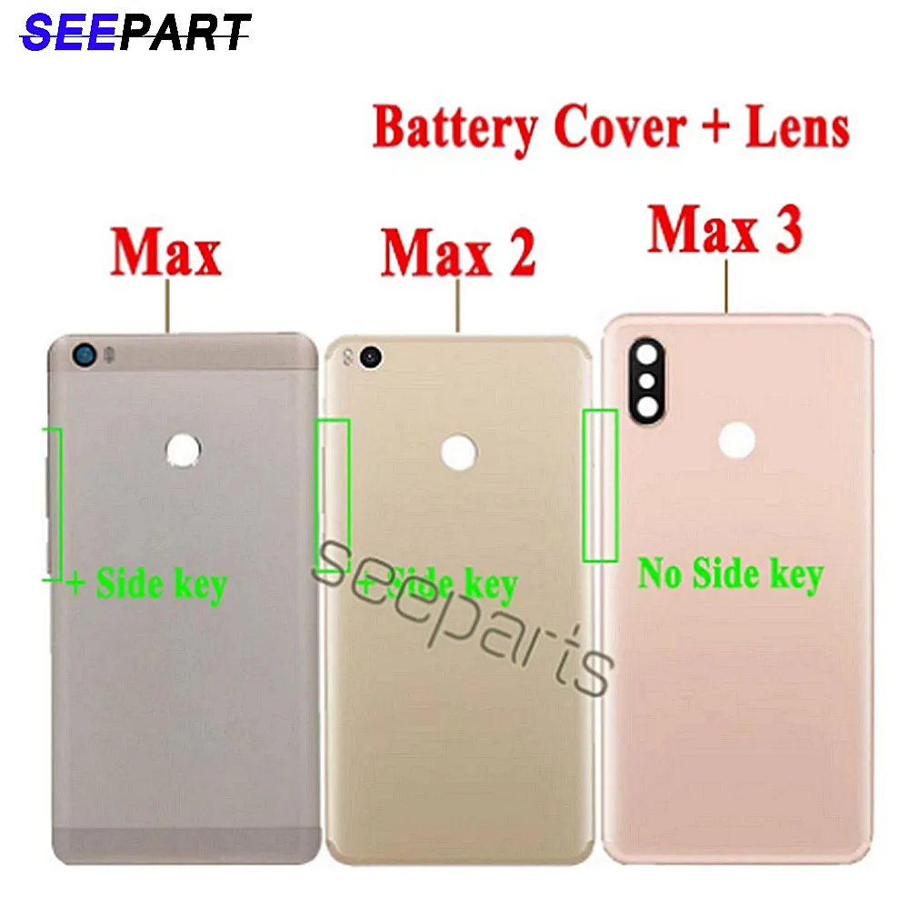 

6.9" For Xiaomi Mi MAX 3 Battery Cover Door Housing Back Housing Case For 6.44" Xiaomi MAX 2 Battery Door Replacement Parts