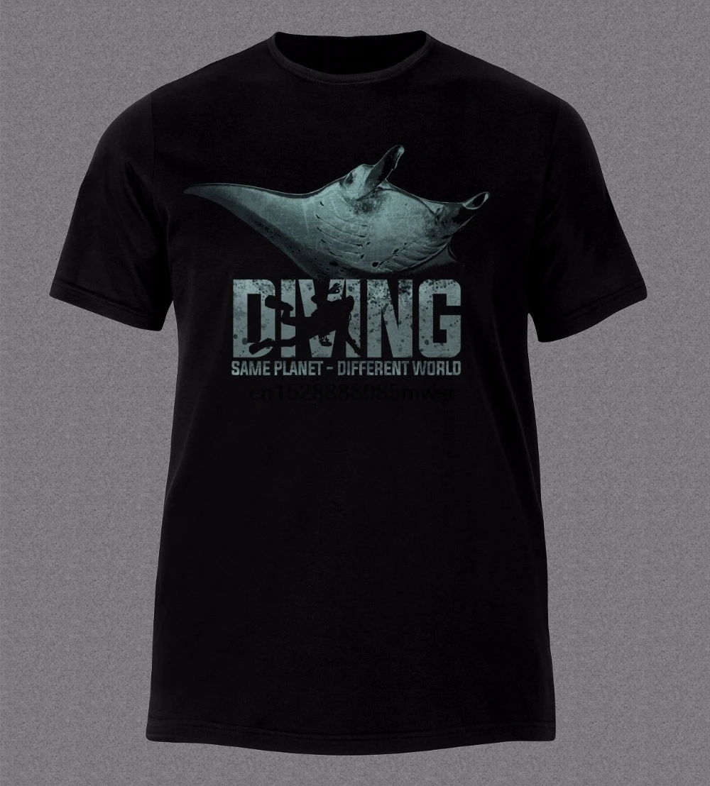 Новинка 2019 Мужская футболка с модным принтом Manta Ray Diver gear морским | одежда