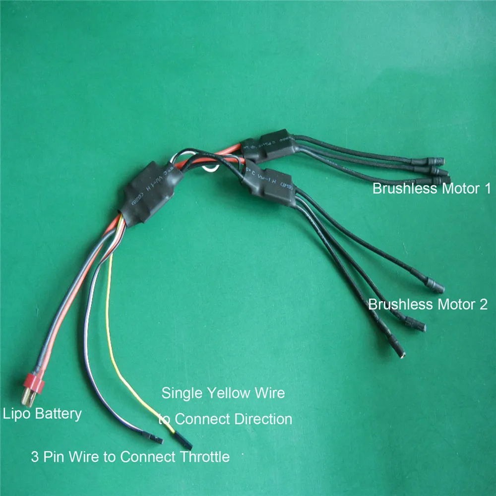 

1PCS 2-4S 25Ax2 Brushless Mixed Control ESC Two-way Bidirectional Electric Speed Controller for Tracked Vehicles Boat Thruster