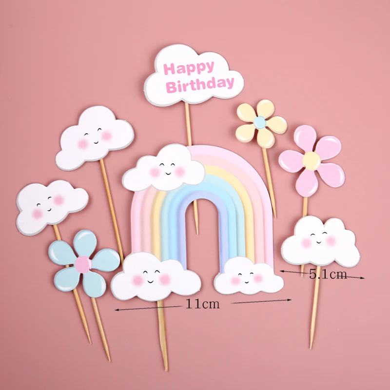Декоративные украшения для торта Shake The Unicorn подарок девочки облако радуга звезды