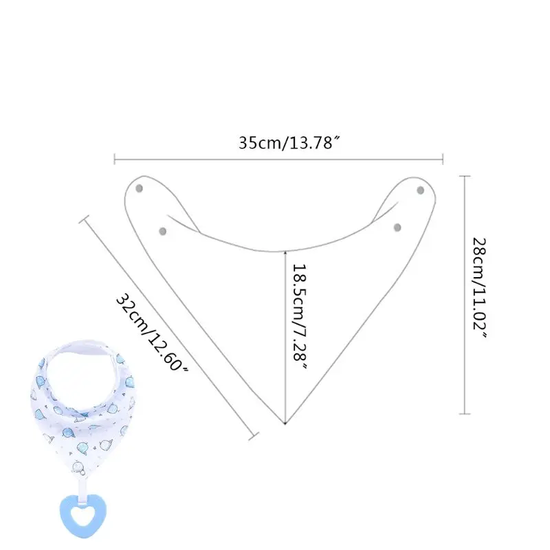 

Baby Bibs with Teether Newborn Toddler Bandana Cartoon Triangle Bib Saliva Towel