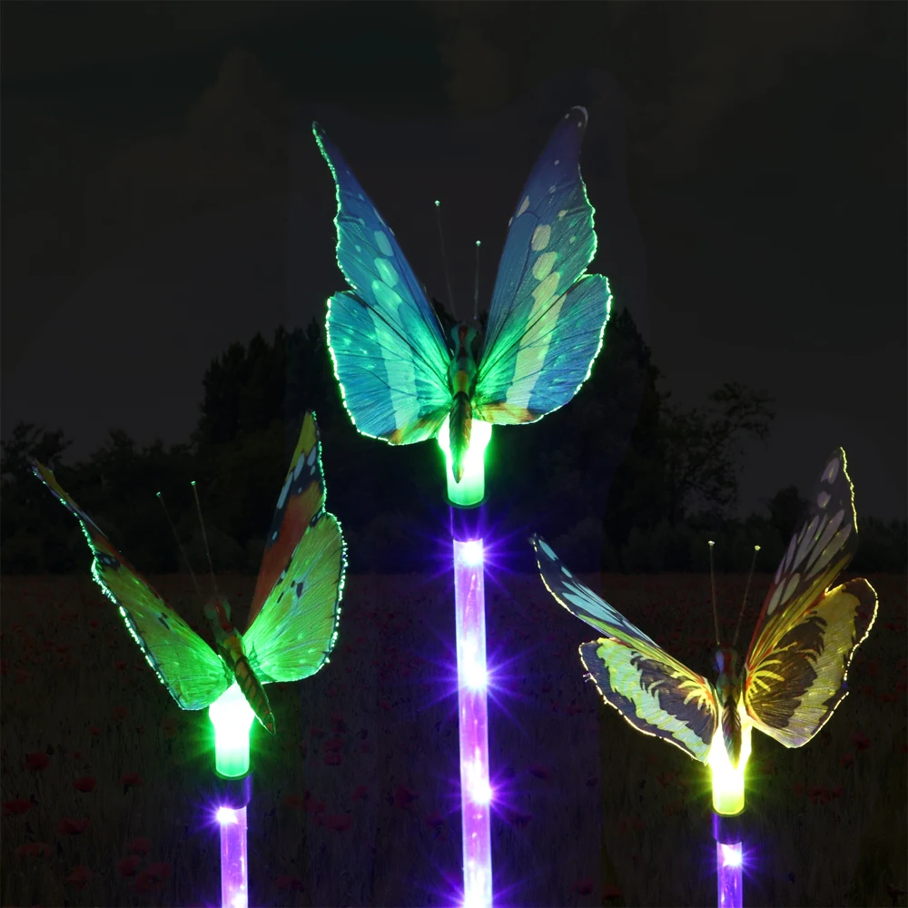 3 предмета в комплекте Светодиодная лампа на солнечных батареях бабочки огни