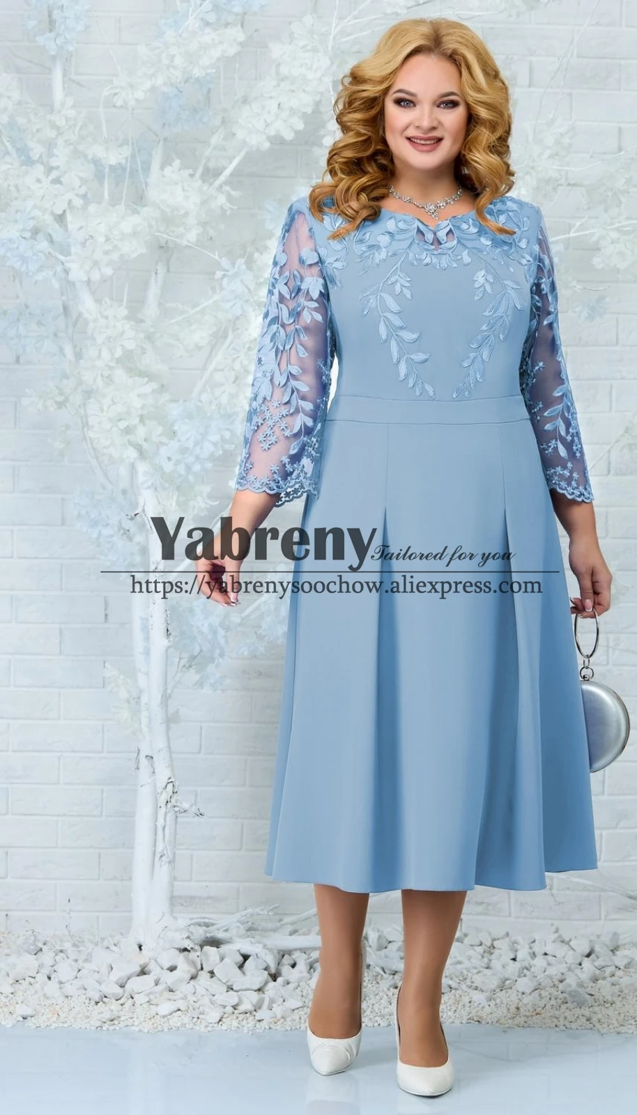 

A-Line Sky Blue Mother of the Bride Dresses for Wedding Customized