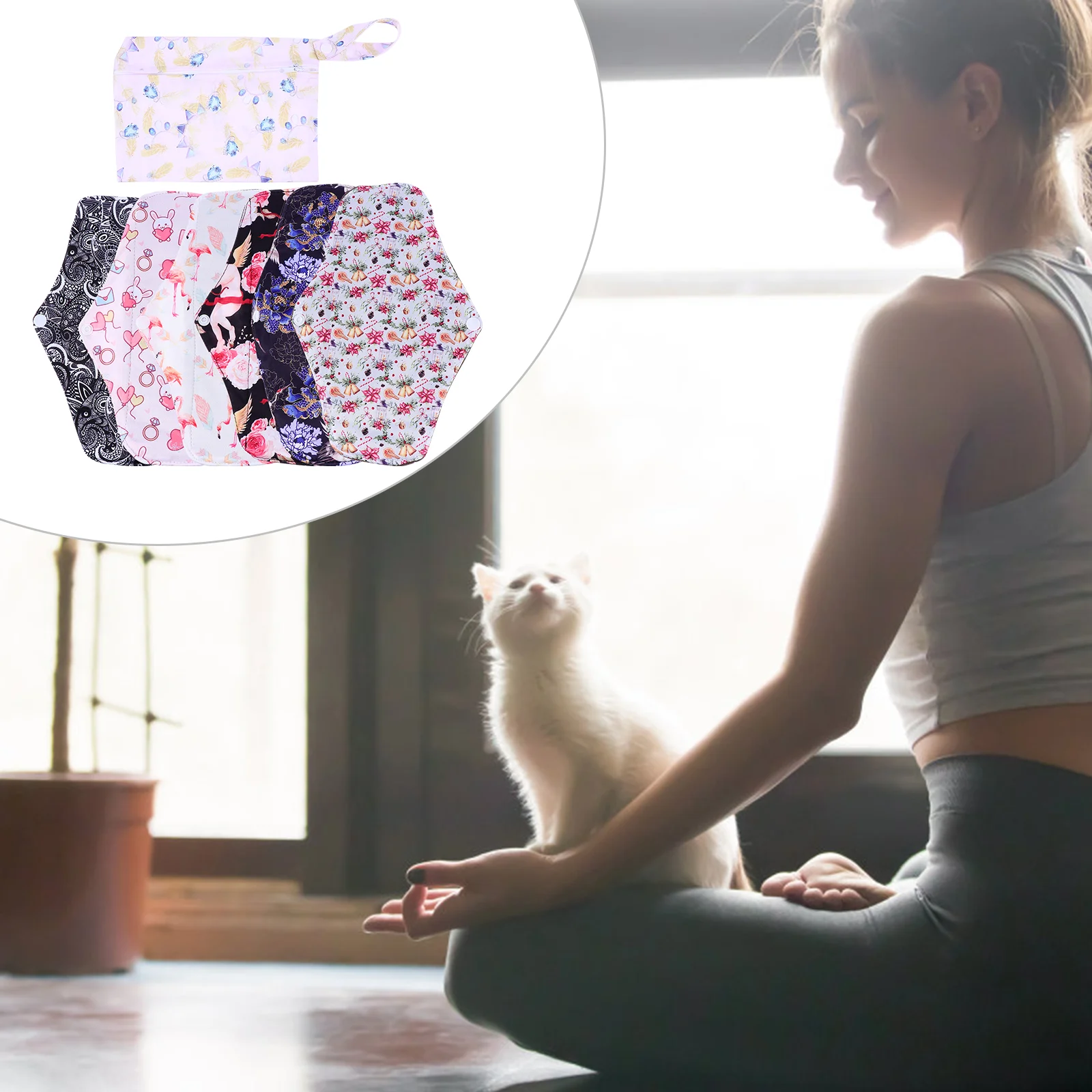 

7Pcs Washable Sanitary Pads Sanitary Towels Sanitary Napkins with Bag