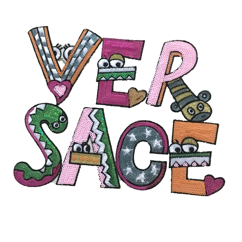 DZ Новое поступление VER-SACE блестками гладить на патчи для одежды аксессуары сделай