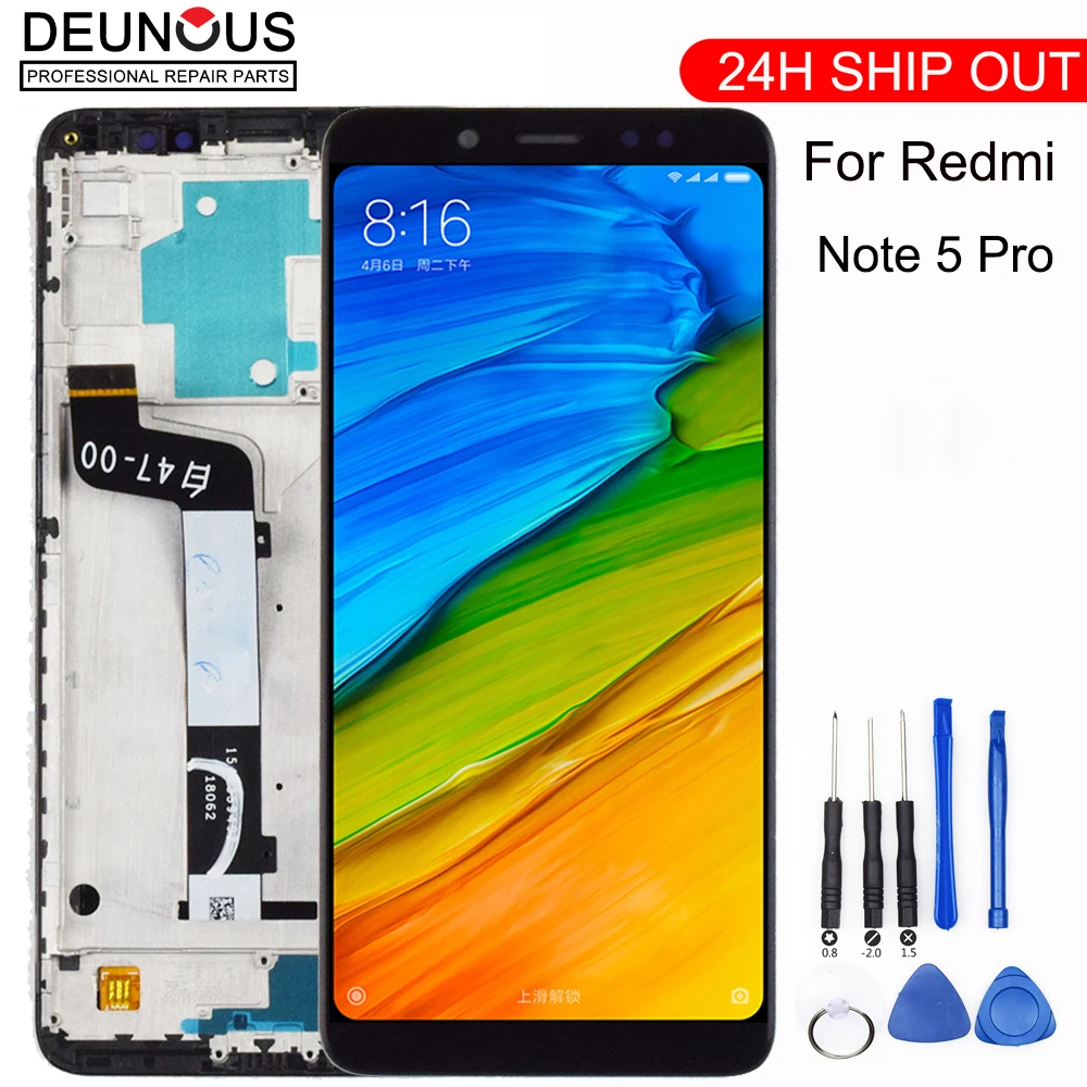 ЖК-дисплей для Xiaomi Redmi Note 5 Pro сенсорный экран панель тест хороший дигитайзер в