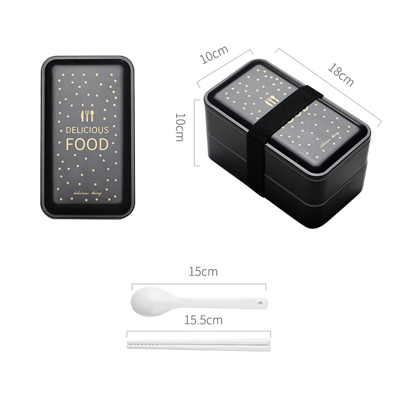 

Japanese lunch Box for Office Worker Student Double-Layer Microwave Heating Lunch Box Separate Large Fruit Salad Lunch Box Set