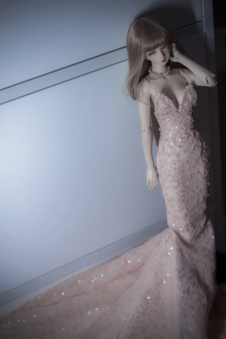 T02-X506-3 Blyth st Doll clothes 1/3 1/4 bjd 1/6 dolls Accessories custom made Pink sequin Camisole dress 1pcs | Игрушки и хобби