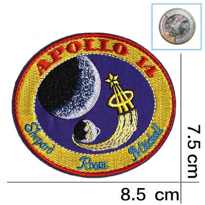 Космический Apollo Mission Patch эмблемы VOYAGER BACK SPACE коллаж астронавт космический костюм программа сувенирная нашивка значок - Цвет: ZD28-08
