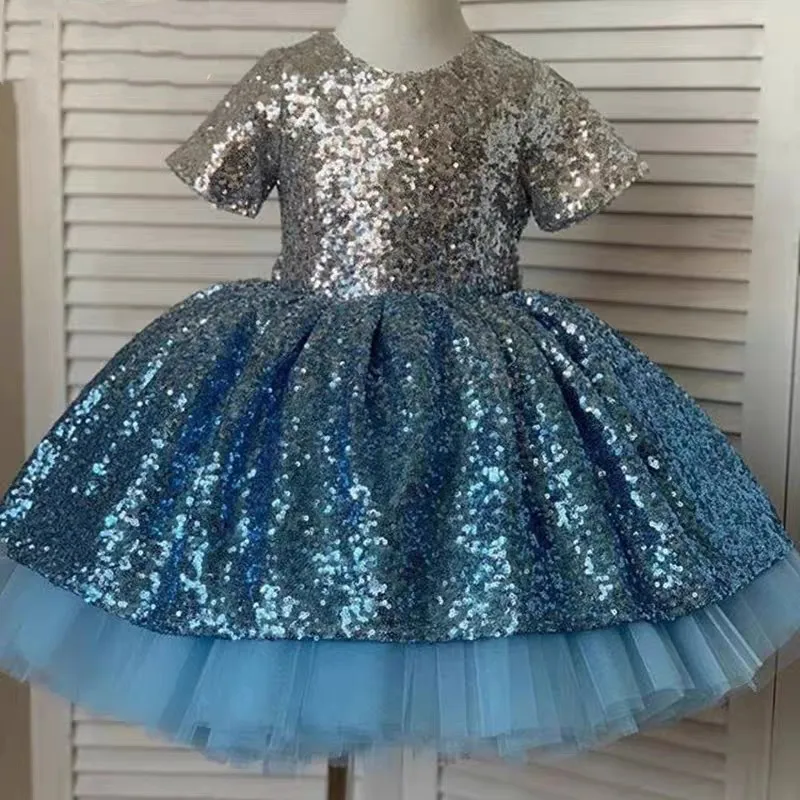 

Vintage Court Kids Dresses Embroidery sequins Flower Girl Dress baby Big bow Princess Dress Clothing Baby girls Clothes12year