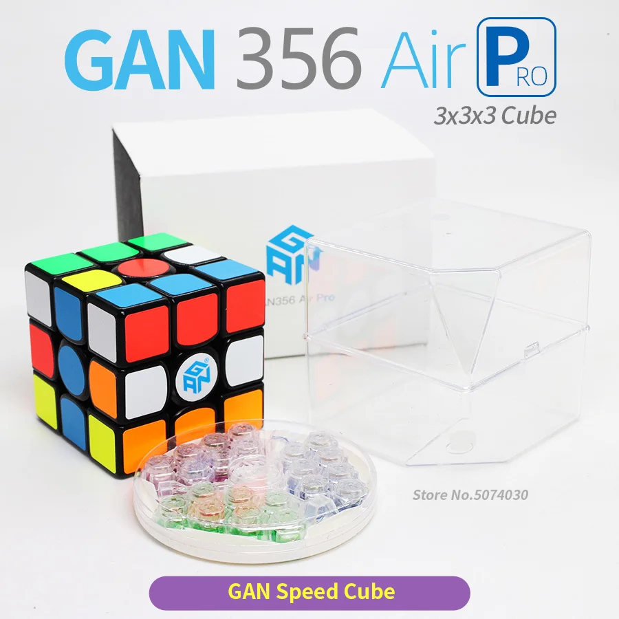 Скоростной куб 3x3x3 GAN356 Air Pro магический скорости 3х3 356Air черные наклейки GAN пазл