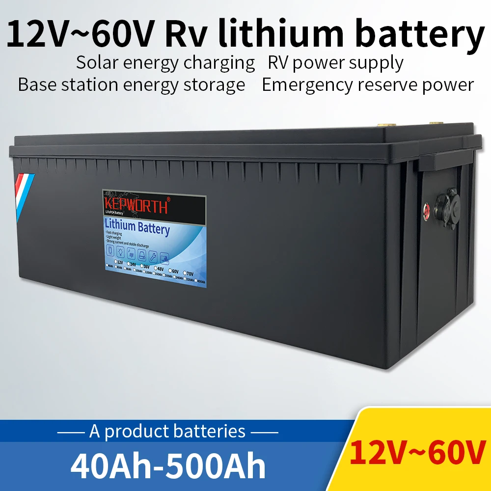 

24V Lithium Iron Phosphate Battery 200Ah LFP LiFePO4 Battery For RV Solar Energy Scooter Tricycle Boat Built-in BMS 10A Charger