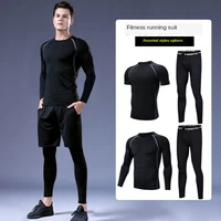 gym sports stretch fitness clothes mens quick drying tights running sports mens suits training comfortable fitness clothes