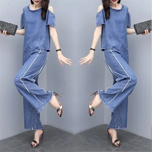 Костюм женский 2019 тонкий портовый вкус западный стиль богиня Широкие штаны