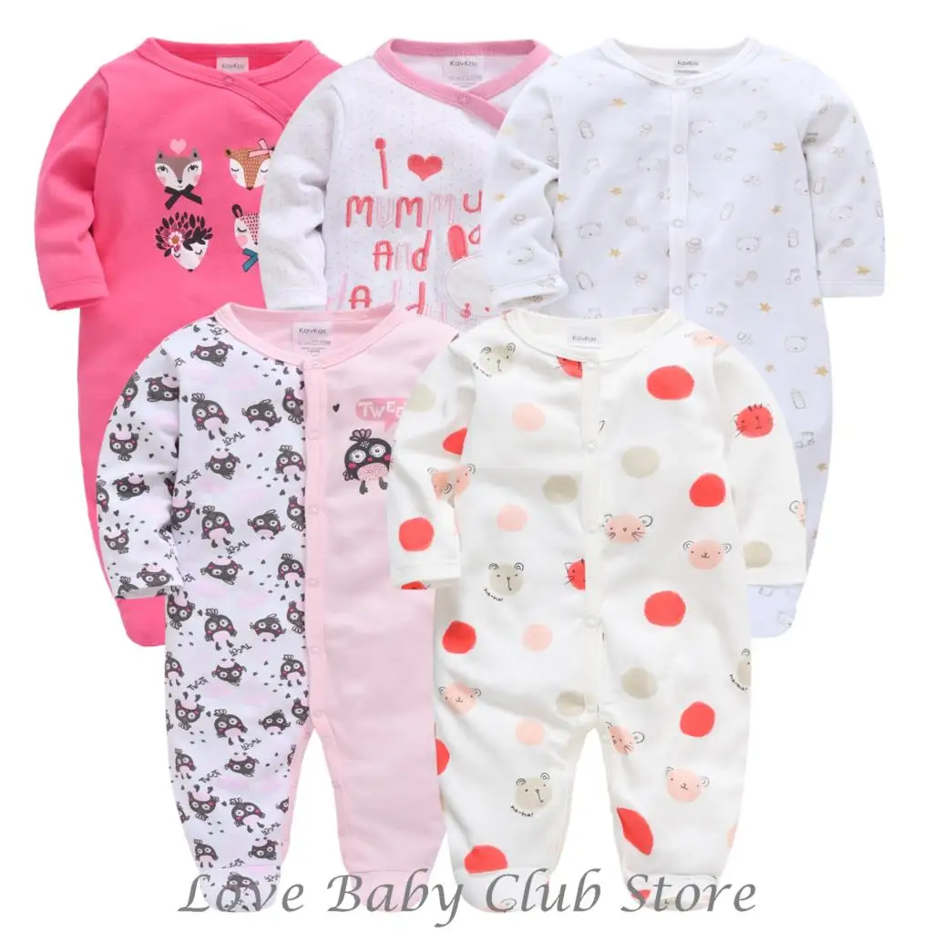 Детские комбинезоны для девочек 5 шт./лот Комбинезоны с длинными рукавами и