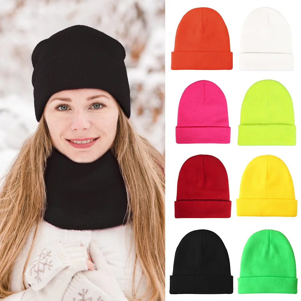 

Hot! Autum Solid Caps Unisex Slouchy Knitting Beanie Hip Hop Cap Warm Winter Ski Hat Beanies for Teengirls бейсболка для мужчин