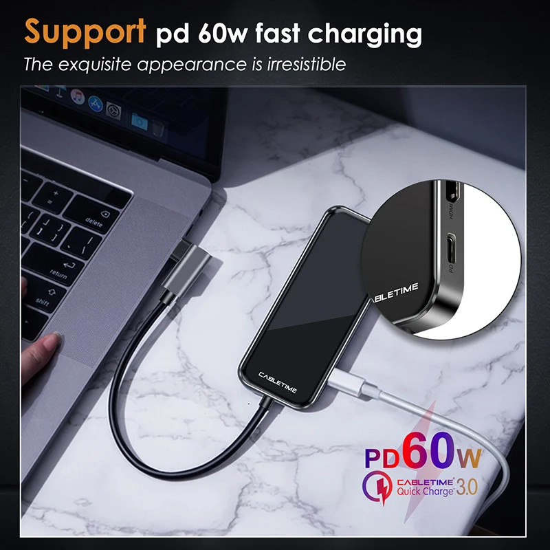 Кабель USB C концентратор USB3.0 HDMI RJ45 Type док станция адаптер для MacBook Pro Air