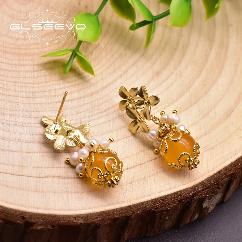 Женские серьги из серебра 925 пробы с натуральным жемчугом|Серьги-подвески| |