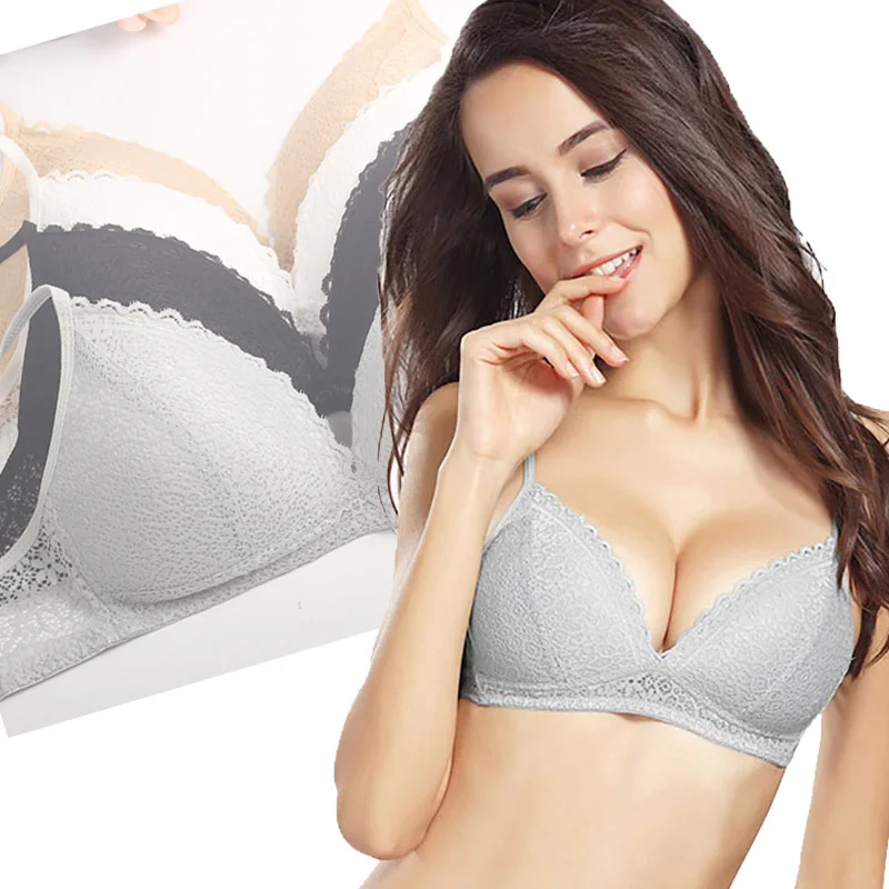 Сексуальные кружевные бюстгальтеры без косточек для женщин чашечки A B