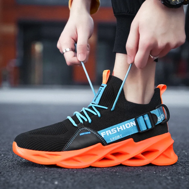 

Men Shoes Breathable Sneakers Casual Lightweight Thick Bottom Non-slip Fluorescent Color Shoes Zapatillas Hombre
