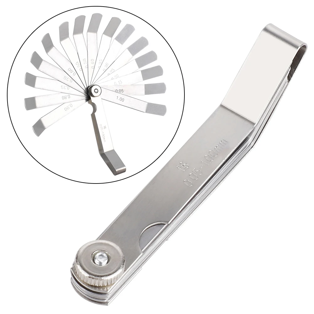 16 Blades 0.05 to 1mm Thickness Gap Metric Filler Feeler Gauge New Spark Plug Measure Tool For Valve Shim | Инструменты