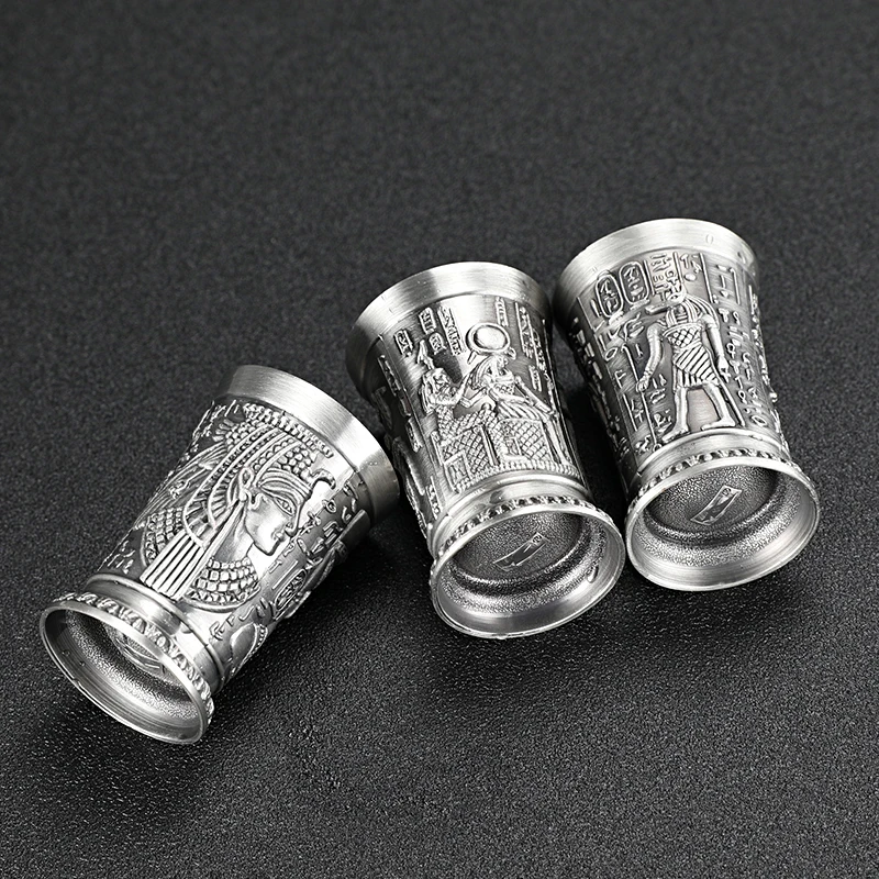 DEOUNY Ancient Egyptian Shot Glass Set Antique Bronze Shape A Cup Of Creative Alloy B52 Cocktail Wine Glasses Bar Sets For Vodka | Дом и сад