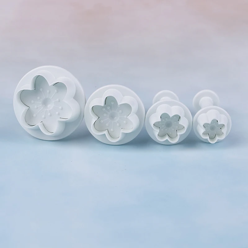 Пластиковые формочки для печенья в форме цветка персика 4 шт./компл.|Формочка