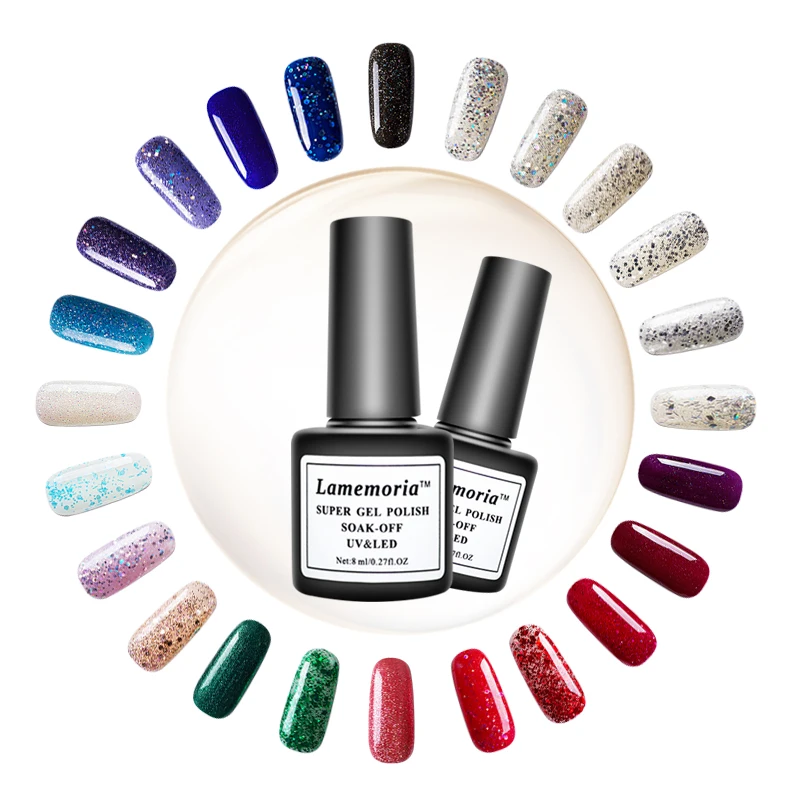 24 цвета Блестящий УФ гель лак Гибридный для ногтей Искусство Красота